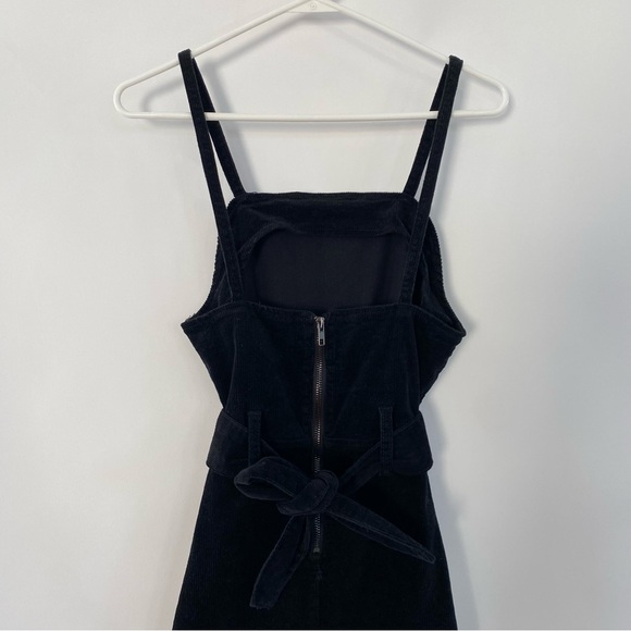 EUC PrettyLittleThing Black Cord Tie Denim Dress US 2 - Picture 3 of 9
